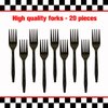 80pcs Race Car 2nd Birthday Party Plates, Two Fast Black and White Checkered Flag Plates Napkins Forks Tableware Kit for Baby Boys Racing Car Theme 2nd Birthday Party Supplies Decorations Favors
