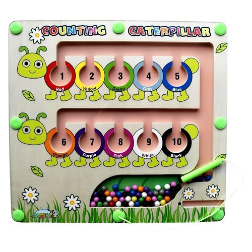 Magnetic Color and Number Maze - Magnetic Puzzles for Toddlers for Over 3 Years - Montessori Toys for Toddlers – Wooden Puzzle Board for Toddler - Montessori Busy Board for Kids Learning – STEM Toys