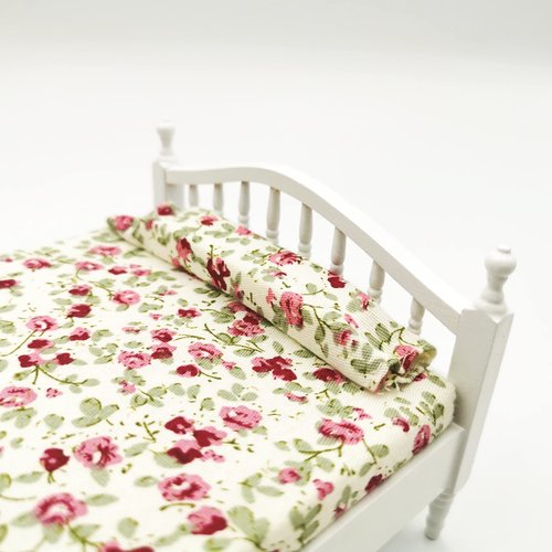 SXFSE Dollhouse Decoration Accessories,Mini Dollhouse Furniture Bed Miniature Bed Room Kids Pretend Play Toy