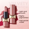 Jolilab 3 Pcs Velvet Matte Lipstick Set Waterproof Long lasting High Pigmented Nude Moisturizer Non-Stick Cup Women Lip Makeup, Perfect for for Girls and Women(01#+03#+05#, 1)