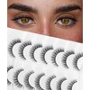 Lashes Natural Look False Eyelashes Anime Lashes Fluffy 3D Volume Eyelashes Cosplay Fake Eyelashes Sweat-proof Eye Lashes 7 Pairs Natural Foxy 15mm (5D04)