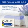 Yardley London Essential Oil Super Blend Soap (orange, lavender, tea tree, peppermint oils), 3-Bars, 3 x 4 oz,