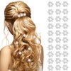 30Pcs Mini Pearl Hair Clips for Girls Hair Pins Rhinestone Hair Claw Clips, CYHYII Non Slip Hairpin Cute Hair Barrettes Small Flower Hair Accessories for Women Thin Hair Wedding Decorations