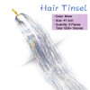MISSUHUI Hair Tinsel Kit With Tools 48 Inch 1200 Strands Glitter Tinsel Hair Extensions Sparkling Shiny Hair Tinsel Strands Kit Heat Resistant for Women Girls 6Pcs (Silver)