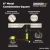 Johnson Level & Tool 406EM Professional Inch/Metric Combination Square, 6", Silver, 1 Square