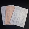 TgoBeauty White/Pink Tiny Tattoo Deluxe Practice Skins Silicone Double Sided Design Fine Line Tattoo Practice Pad for Male and Female (Type D-White Pad-1pc)