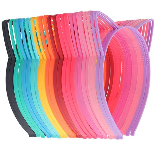 KICOSY 25Pcs Cat Ears Headbands for Women Plastic Kitty Hairbands Cat Ear Hair Hoops Halloween Decorations Hair Accessories for Women Favor for Party Costume Daily Wearing