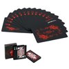 Joyoldelf Waterproof Playing Cards with Unique Pattern & Flower Backing - Cool Black PVC Flexible Classic Magic Poker Tricks Tool