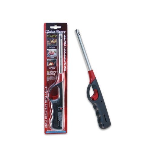 Click N Flame BBQ Kitchen Lighter Long Reach Lighter for All Occasion Candle Grill Stove Outdoor Camp Refillable Lighter - 3 Pack