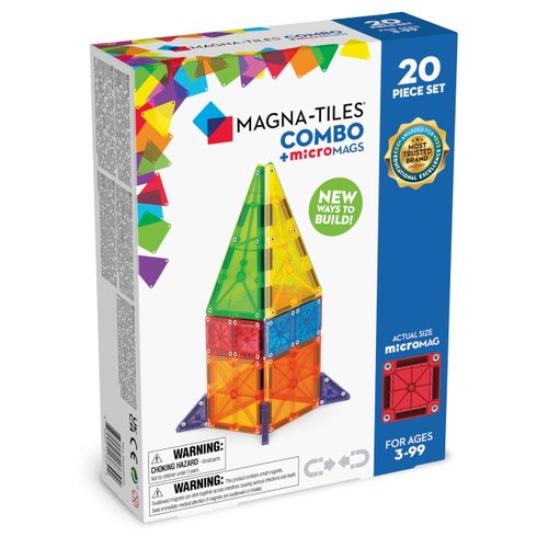 MAGNA-TILES Combo 20-Piece Magnetic Construction Set, The Original Magnetic Building Brand