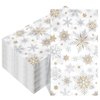 Yeaqee 200 Pcs Winter Napkins Paper Disposable Snowflake Christmas Guest Hand Towels Xmas Snowflake Bathroom Dinner Napkins for Kitchen Decorative Winter Holiday Party