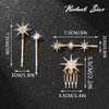 CAKURE Rhinestone Star Hair Bobby Pins Set Gold Crystal Hair Side Comb Shiny Crystal Decorative Hair Clips Wedding Hair Accessories for Women and Girls (Pack of 4) (a-gold)
