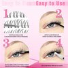 Natural Lash Clusters Left & Right Anime Eyelash Extensions Wispy DIY Cluster Lash Extensions D Curl Individual Lashes 13-17mm Eyelash Clusters 100pcs Manga Cluster Lashes