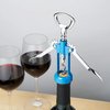 True Soar Winged Corkscrew Wine Opener - Self Centering Worm, Stainless Steel, Manual Wine Bottle Opener, Blue