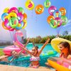 50 Pieces Summer Theme Party Balloons, Summer Pool Party Decorations, Flamingo Tropical Leaf Beach Ball Theme Latex Balloons with Ribbons for Summer Beach Birthday Party Favor Supplies, 12 Inches
