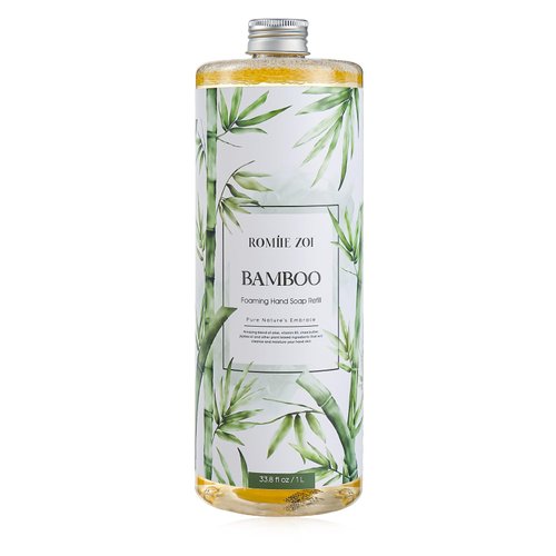 ROMIIE ZOI Foaming Hand Soap Refill, Bamboo, Gentle & Moisturizing Formula for Home & Kitchen, 1 L/ 33.8 FL OZ