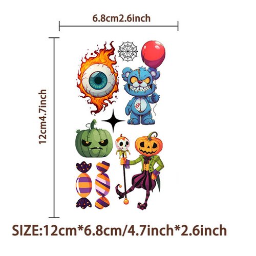 58Pieces Halloween Decorations Temporary Tattoos for Kids,10 Sheet Assorted Treat or Trick Halloween Fake Tattoo Stickers for Boys Girls Goody Bag Stuffers Prizes Party Decorations Favors (HALLOWEEN)