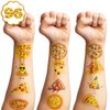102 PCS Pizza Temporary Tattoos Themed Birthday Party Decorations Favors Supplies Décor Cute Pizza Time Pie Slice Fast Food Tattoo Stickers Gifts For Boys Girls Class Prizes Rewards Cartoon Carnival