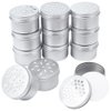 PH PandaHall 12pcs Aluminium Tins, 3 Style 4 Ounce Round Empty Metal Tins with Hollow Lids Refillable Spice Containers for Aromatherapy Air Freshener Candles Travel Storage, 2.7x1.6inch