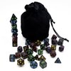 5 Sets New Black Polyhedral Dice with Satin-Lined Velvet Bag for Dungeons and Dragons DND RPG MTG D20 D12 D10 D8 D6 D4
