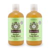 Herbal Body Wash, Peppermint by Moon Valley, All Natural Ingredients, No Parabens, Vegan, Moisturizing Essential Oils, Two Pack