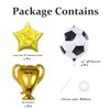 8 Pcs 22 inch 4D Sphere Soccer Balloons Foil Gold Trophy Star Champion Balloon for Soccer Birthday Party Decorations Graduation Sports Football World Cup Party Supplies