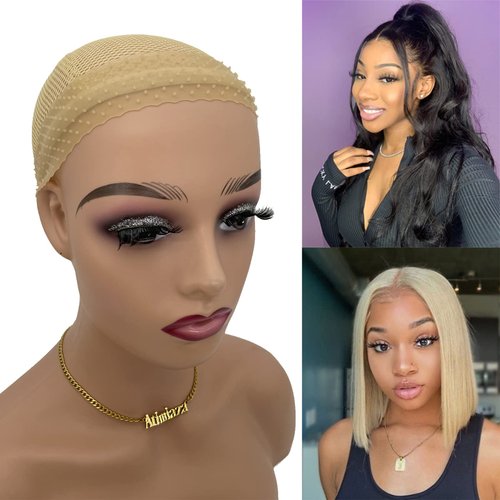 Atimiaza Silicone Wig Grip Band, Glueless Wig Grip Bands for Keeping Wigs in Place, No Slip wig Grip Headband for Lace Front, Comfortable Fit Wig Gripper (9.5''L x 1.6''W, Beige)