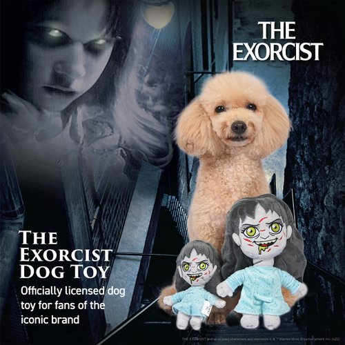 Warner Bros Horror 9" The Exorcist Plush Toy for Dogs | The Exorcist Plush Dog Toy | Small | Horror Movie Toys for All Dogs, Official Dog Toy Product of WB Horror for Pets