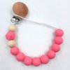 5pcs Natural Beech Wood Pacifier Clips Teething Grasping Toy Suspender Clips Charm Antique DIY Wooden Pacifier Chain Accessory (3cm/5pcs)