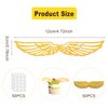 SAVITA 50pcs 4.72 inch Snitch Wings with 50pcs Glue Circles, Glitter Wizard Party Chocolate Decoration Hollowed Wings Party Supplies for Birthday Wedding Celebration Prom (Golden)