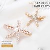 BARTOSI Starfish Hair Clips Gold Pearl Hair Barrettes Mermaid Hair Pieces Hair Accessories for Women and Girls (Pack of 2)