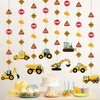 Faccito 8 Packs Construction Party Banner Decorations Traffic Zone Birthday Paper Garland Construction Birthday Paper Hanging Cutouts for Kids Boy Construction Theme Dump Truck Birthday Party Supplies
