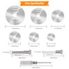 Cutting Wheel Set for Drills Rotary Tool, 8Pcs HSS Rotary Drill Saw Blades Steel Saw Disc Wheel Cutting Blades with 1/8" Straight Shank Mandrel, one Screwdriver(Power Tools are not Included)