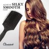 Bombshell Paddle Brush with 5.6" handle, Static Free Cushioned Paddle Hair Brush with Nylon Bristles, for Blow Drying, Styling and Straightening comes with fabric pouch