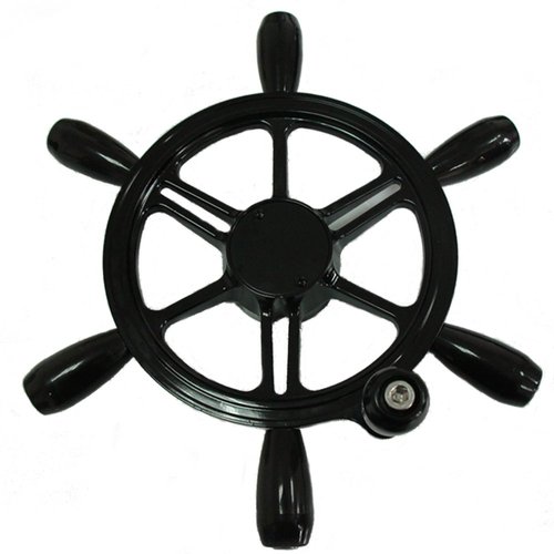 Woqi WH007 Aluminum 5-spoke Marine Boat Steering Wheel in 13 1/2" Diameter (black)
