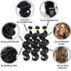 Body Wave Bundles Human Hair 18 20 22 Inch Brazilian Body Wave Human Hair 3 Bundles Natural Black Virgin Human Hair Extensions Unprocessed Wavy Human Hair Bundles for Women