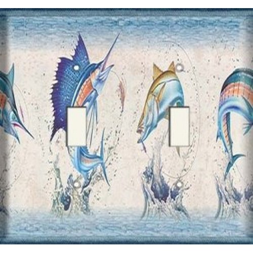 SnazzySwitch Swordfish Decorative Light Switch Cover - Double Toggle Wall Plate