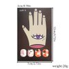 Cute Halloween Press on Nails Short Square Orange Fake Nails with Ghosts & Flower Design Orange Yellow Checkered False Nails Nude Acrylic Glue on Nails Stick on Nails for Women Girls 24pcs Nail Decor