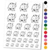 Jolly White Rhinoceros with Bird Friends Temporary Tattoo Water Resistant Fake Body Art Set Collection - Black (One Sheet)