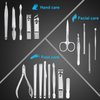 Nail Clippers Set Fingernail and Toenail Clipper Cutters, Manicure Pedicure Kit -18 Pieces Stainless Steel Professional Grooming Kits, Nail Care Tools with Luxurious Travel Case