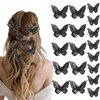 18Pcs Butterfly Clips Small Hair Clips with Rhinestones for Teens Women Y2K Glitter Hold Hair Jaw Clips Butterfly Clips Cute Hair Clips Headwear Gifts for Wedding Back School Hair Accessory Black