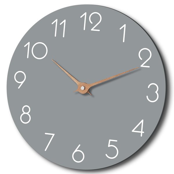 cicininc 14 Inch Wall Clock - Grey Wall Clocks Battery Operated - Silent Non Ticking Wall Clocks Modern - Big Clock for Bedroom Kitchen Bathroom Office Living Room (14" Gray)