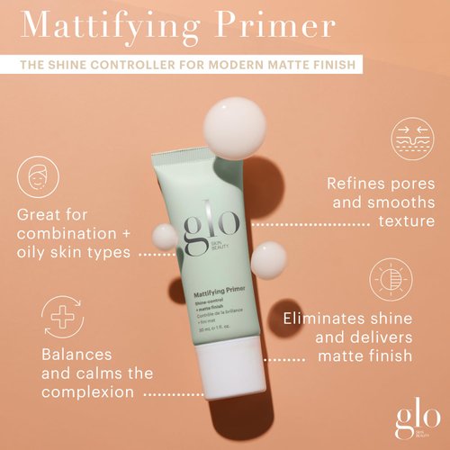 Glo Skin Beauty Mattifying Primer with Niacinamide – Eliminate Shine and Refine Pores for Smoother Makeup Application, for Combination & Oily Skin, Matte Finish