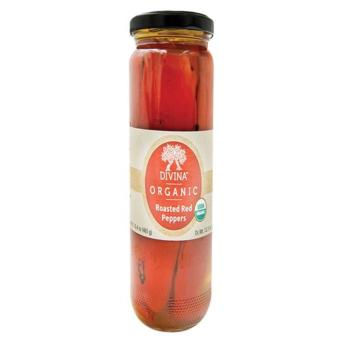 Divina, Organic Fire Roasted Sweet Peppers - Case of 6 - 16.2 OZ