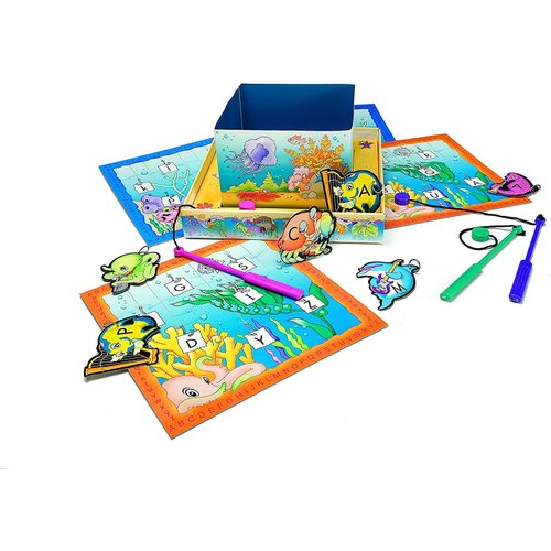 Discovery Toys AB SEAS Alphabet Letters Magnetic Fishing Game | Kid-Powered Learning | STEM Toy Early Childhood Development 4 Years and Up