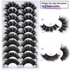Dramatic Lashes 25 mm Lashes D Curl 25mm Lashes Full Volume Long Strip Lashes Thick Fluffy Long Fake Mink Eyelashes（2 Styles）