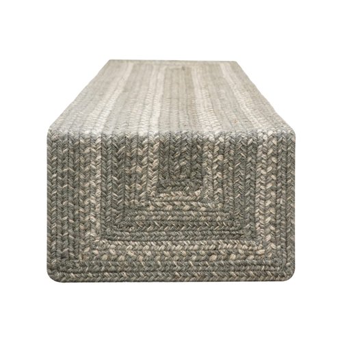 Homespice - Grey Cloud Braided Table Runner, a Thick Table Runner of Jute to Use as a Long Table Runner on Dining Table - Tightly Stitched, Flawless Edges - Premium Grey Table Runner, 11x36 Inches
