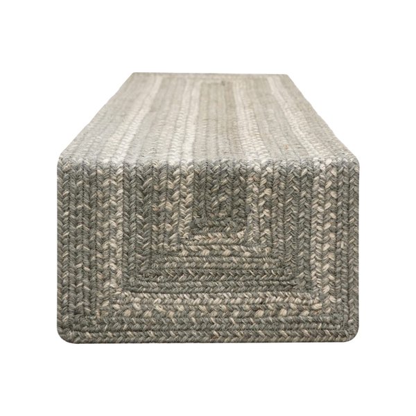 Homespice - Grey Cloud Braided Table Runner, a Thick Table Runner of Jute to Use as a Long Table Runner on Dining Table - Tightly Stitched, Flawless Edges - Premium Grey Table Runner, 11x36 Inches