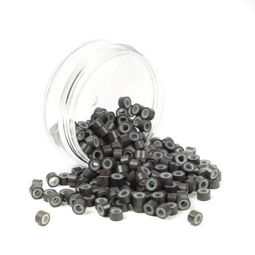 200Pcs Beads Silicone Aluminium Micro Nano Rings 5mm Lined for I Tip/Nano Hair Extensions Tool Be...