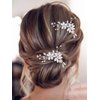Barode Bridal Wedding Hair Pins Silver Sparkly Rhinestones Flower Hairpin Pearl Bride Hair Accessories for Women and Girlss(Pack of 2) (Silver)